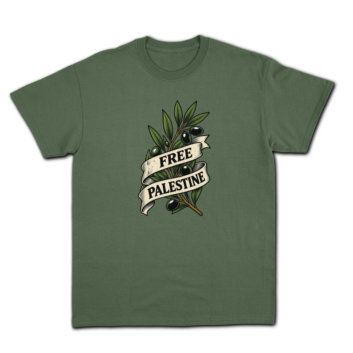 Free Palestine Olive Branch T-Shirt