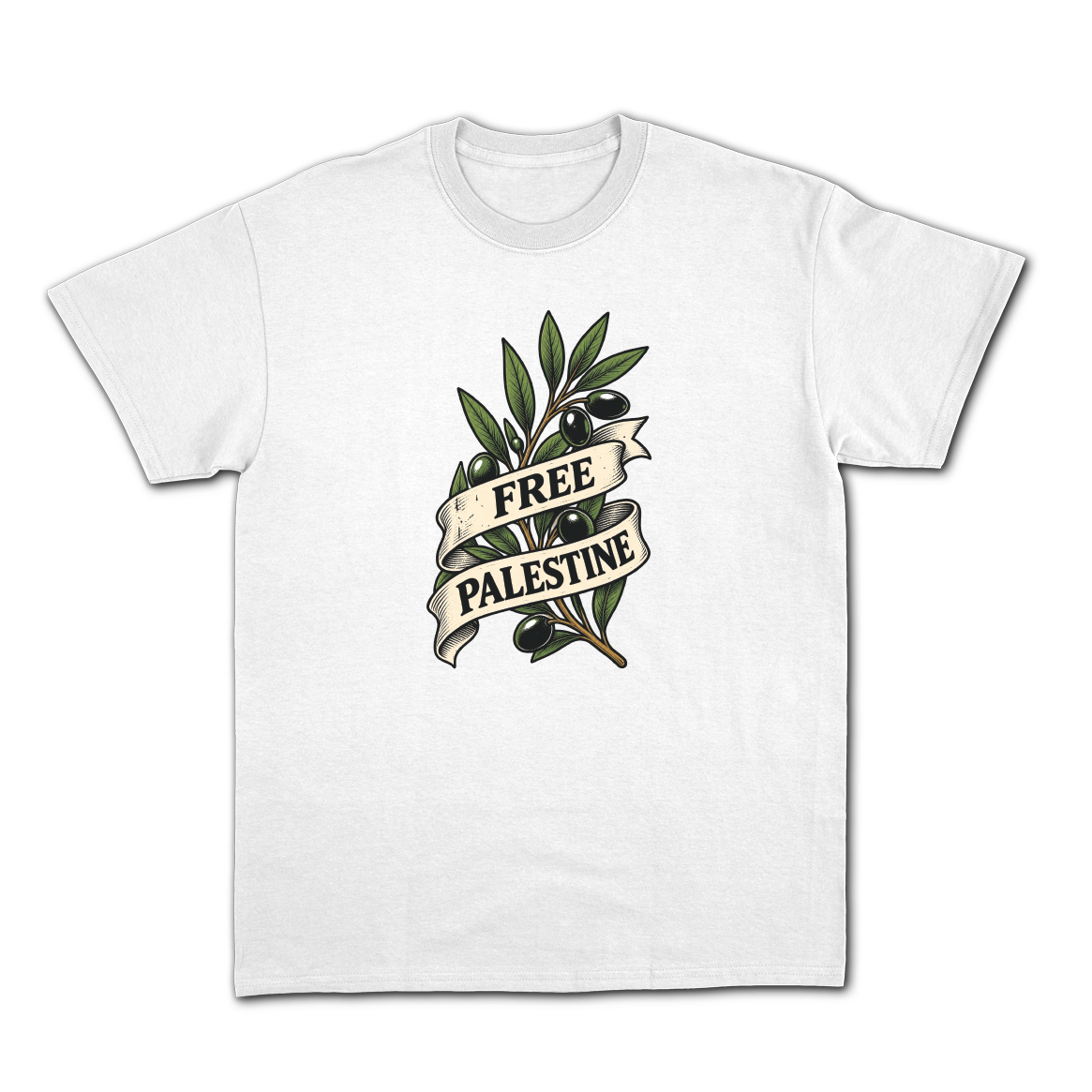 Free Palestine Olive Branch T-Shirt