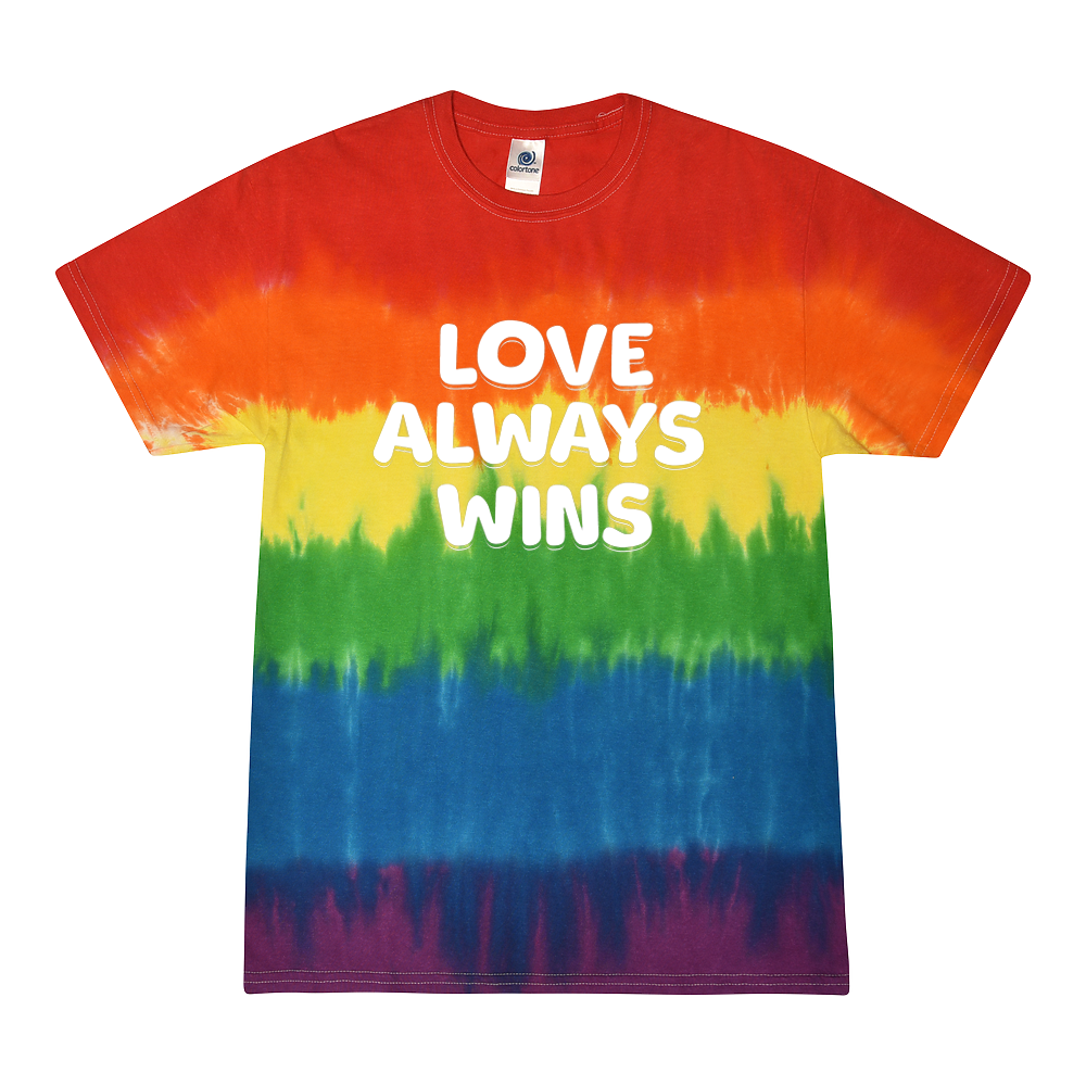 Camiseta con efecto tie-dye Love Always Wins